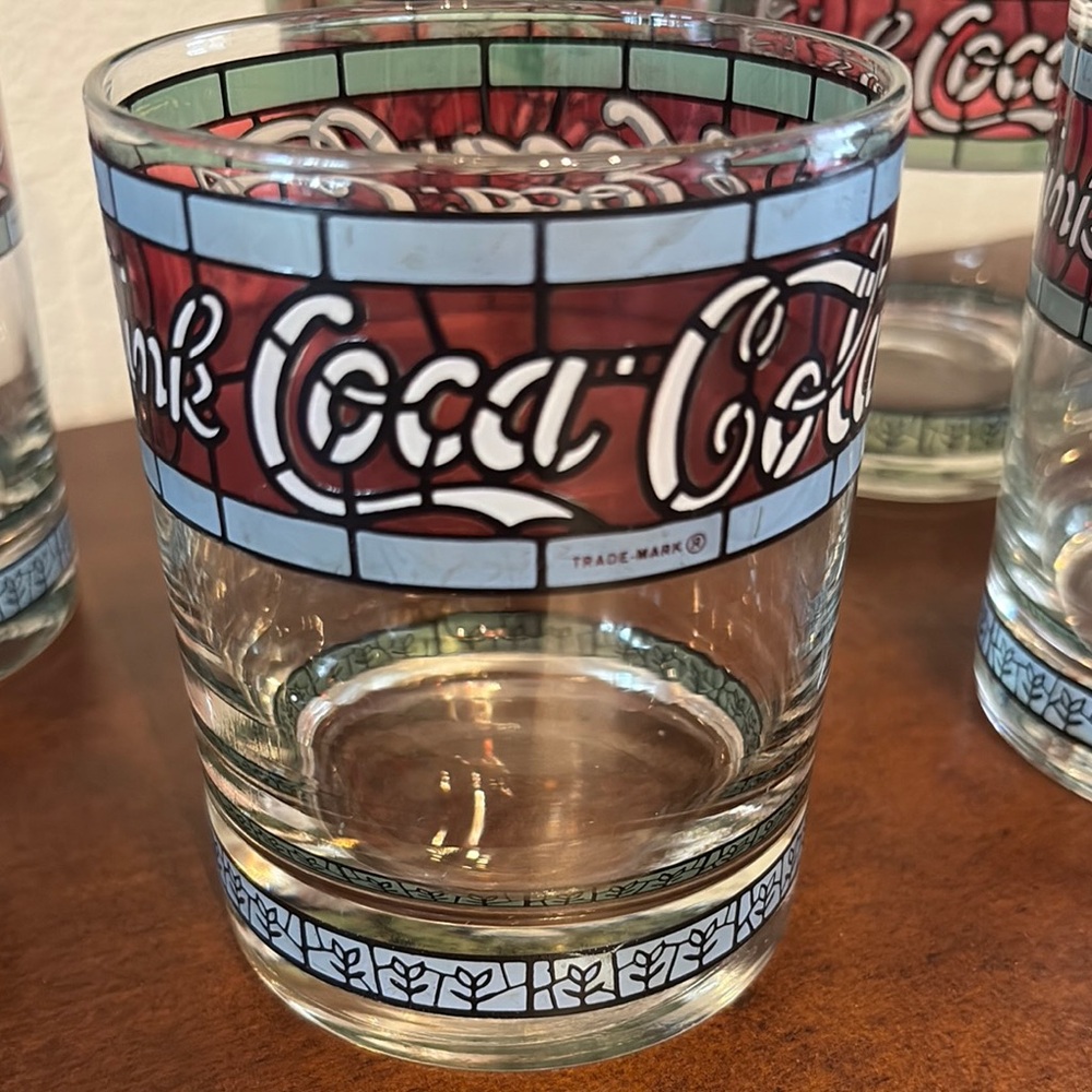 Coca Cola Stained Glass Style Tumbler - Red and Blue